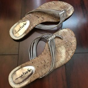 Silver Charming Charlie’s Flip Flops - size 7!